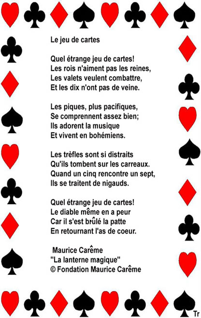 Le jeu de cartes - Maurice Carême